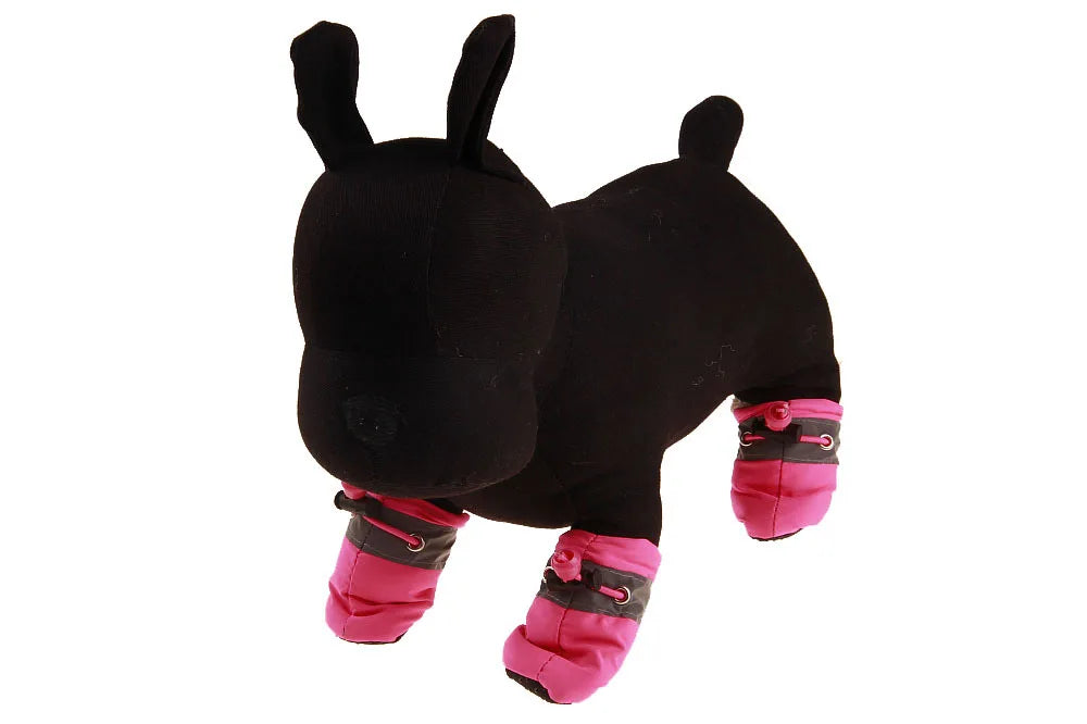 Winter Warm Fleece Plain Waterproof Dog Shoes Xs-3Xl Small Medium Large Pet Adjustable Puppy Sneakers Snow Boots