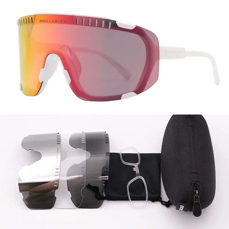 2026 POC Devour Cycling Glasses - MTB/Road Bike Windproof Goggles w/Prescription Insert, UV400 Sport Eyewear