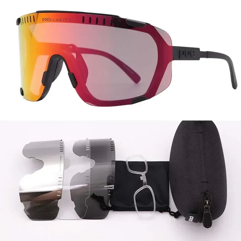 2026 POC Devour Cycling Glasses - MTB/Road Bike Windproof Goggles w/Prescription Insert, UV400 Sport Eyewear