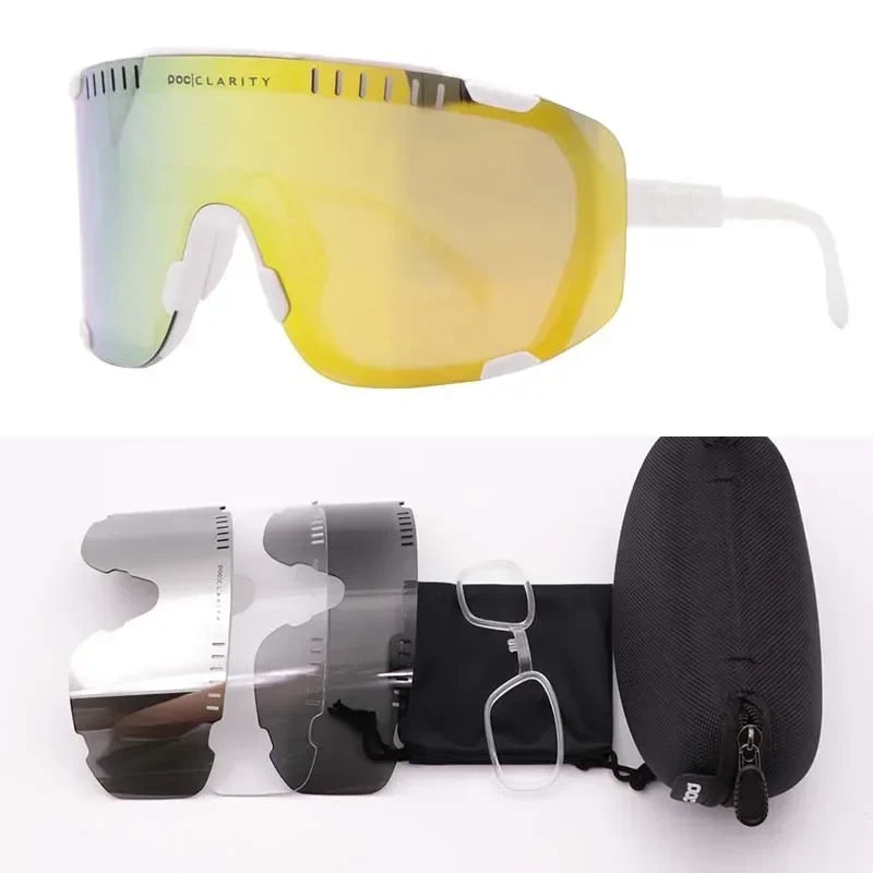 2026 POC Devour Cycling Glasses - MTB/Road Bike Windproof Goggles w/Prescription Insert, UV400 Sport Eyewear