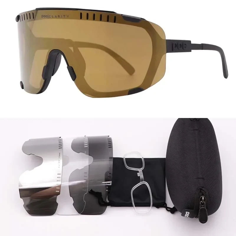 2026 POC Devour Cycling Glasses - MTB/Road Bike Windproof Goggles w/Prescription Insert, UV400 Sport Eyewear